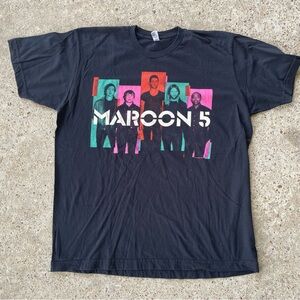 Maroon 5 2013 Tour Photo Logo Double Sided size XL Black T Shirt Band Merch